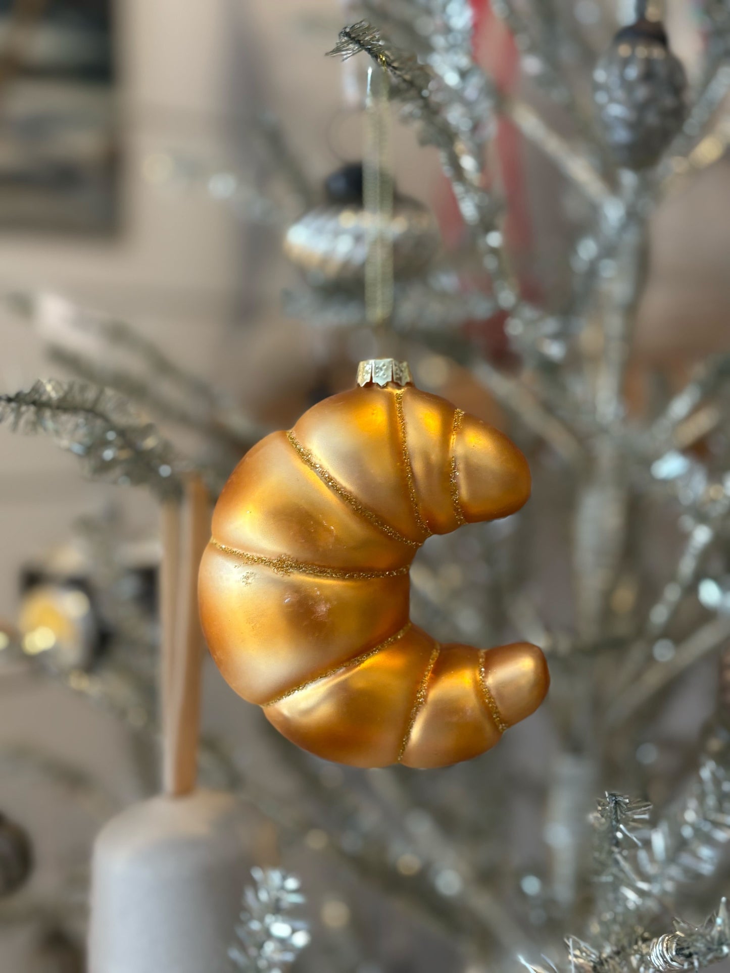 Croissant Glass Ornament