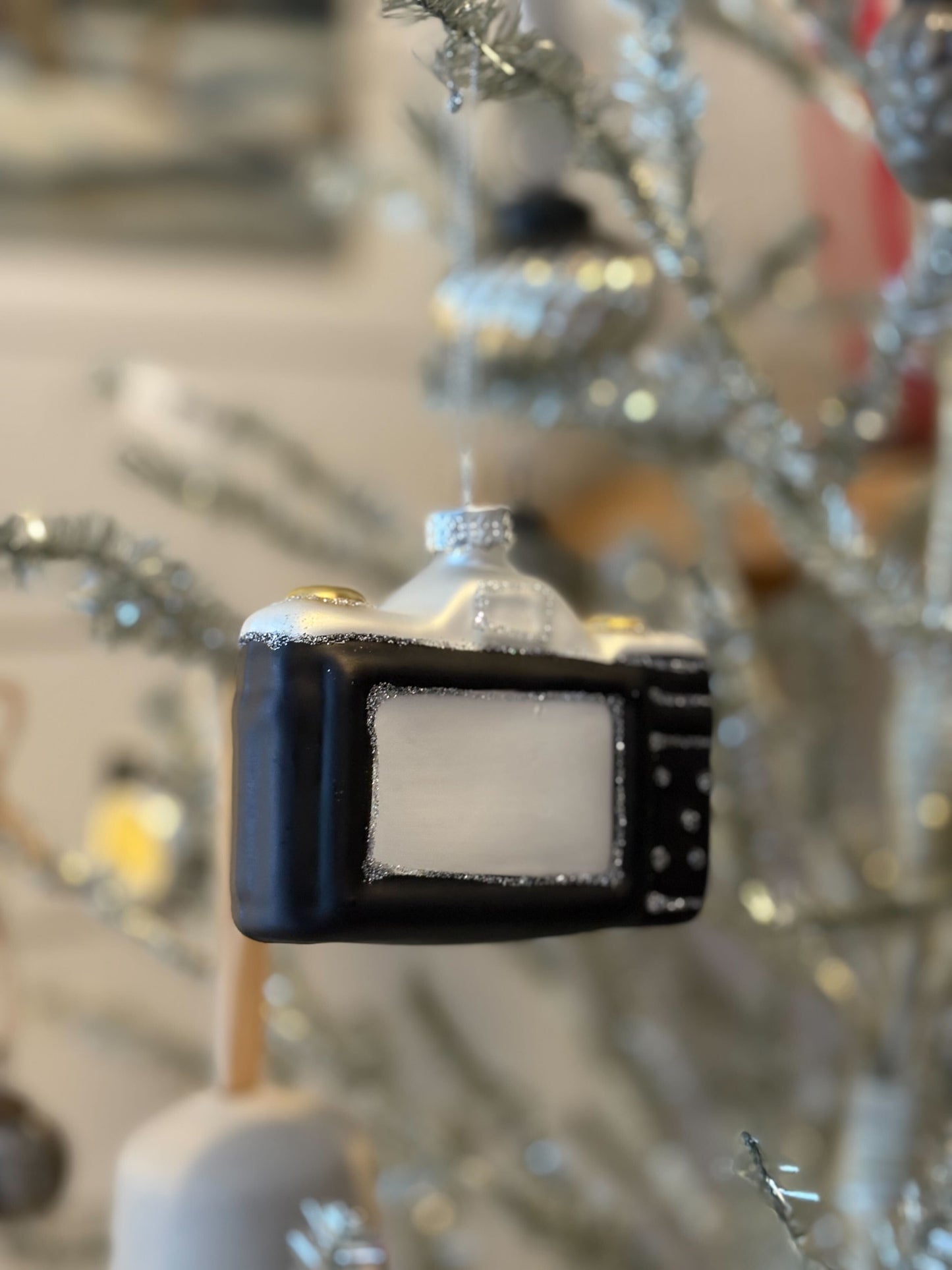 Retro Camera Glass Ornament