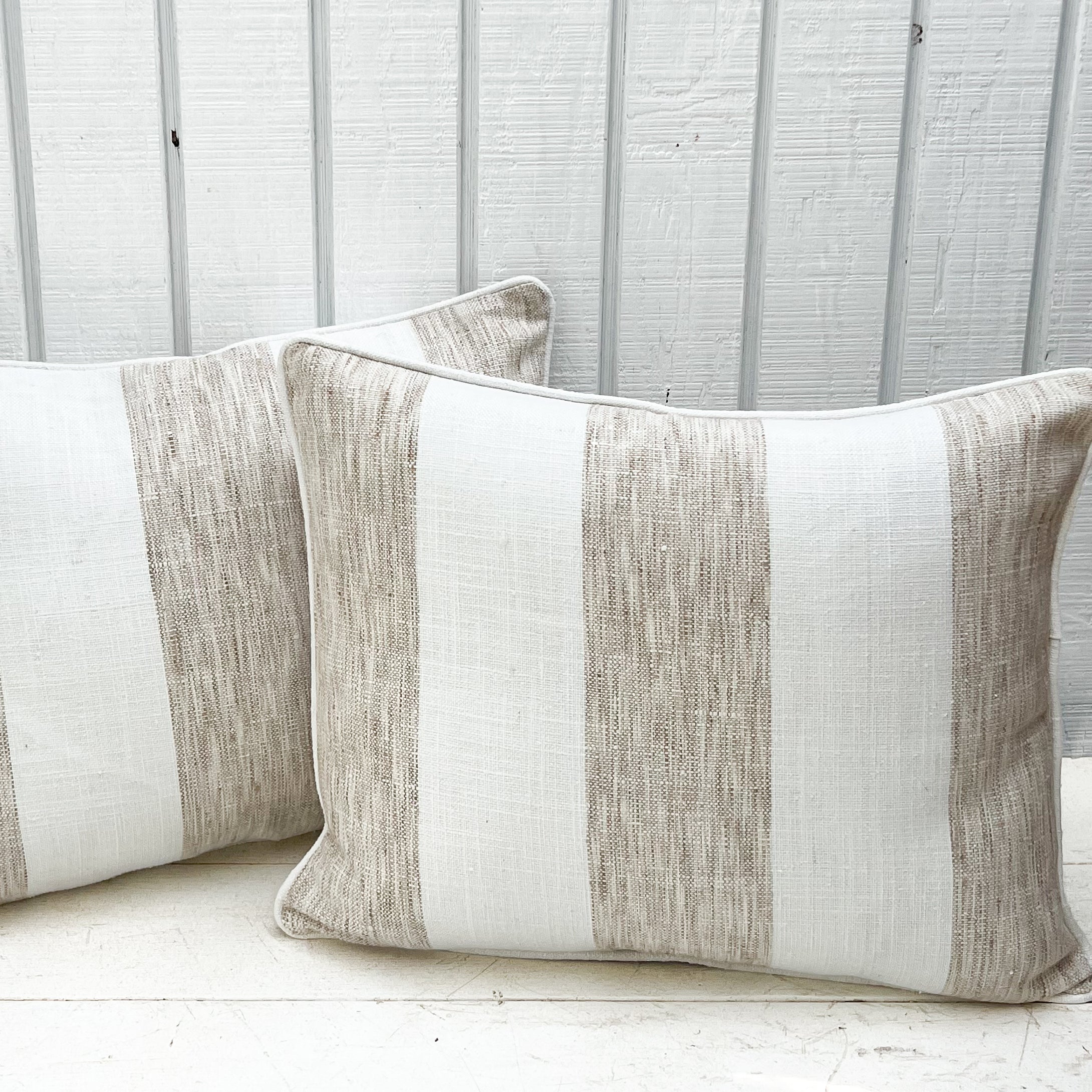 Stripe Natural Indoor/Outdoor Pillow-Lumbar