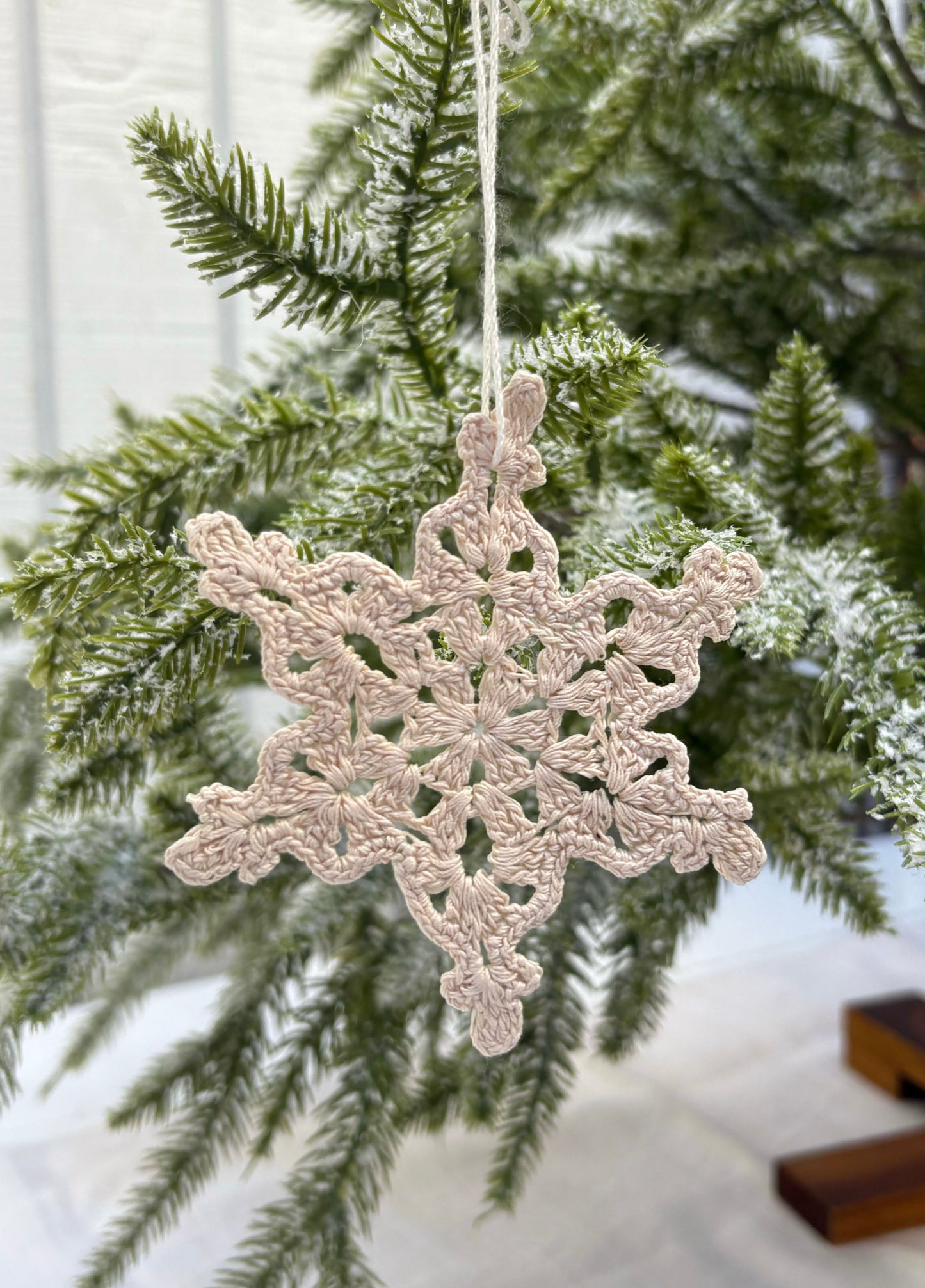Hand Crocheted Snowflake Ornament