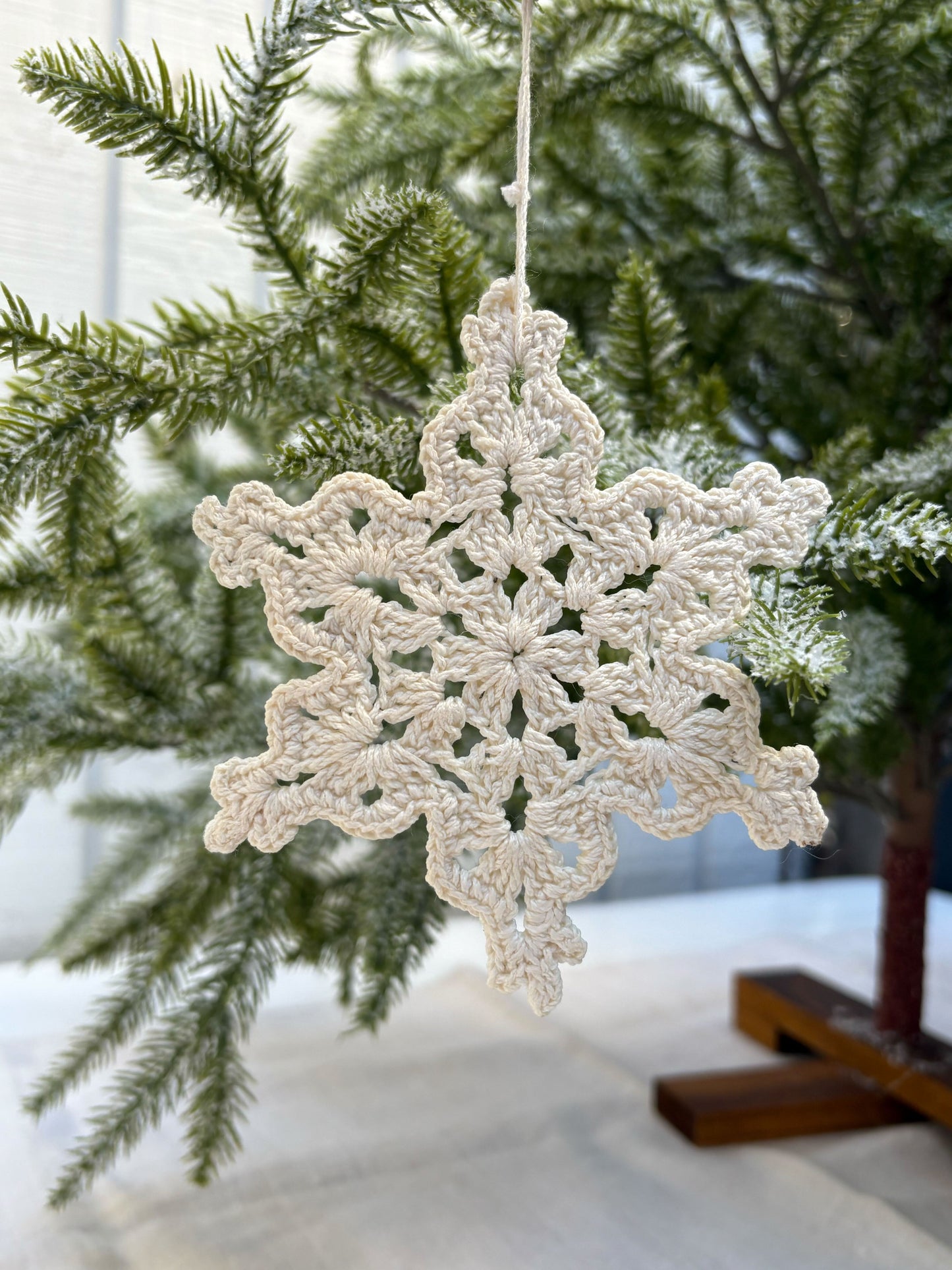 Hand Crocheted Snowflake Ornament