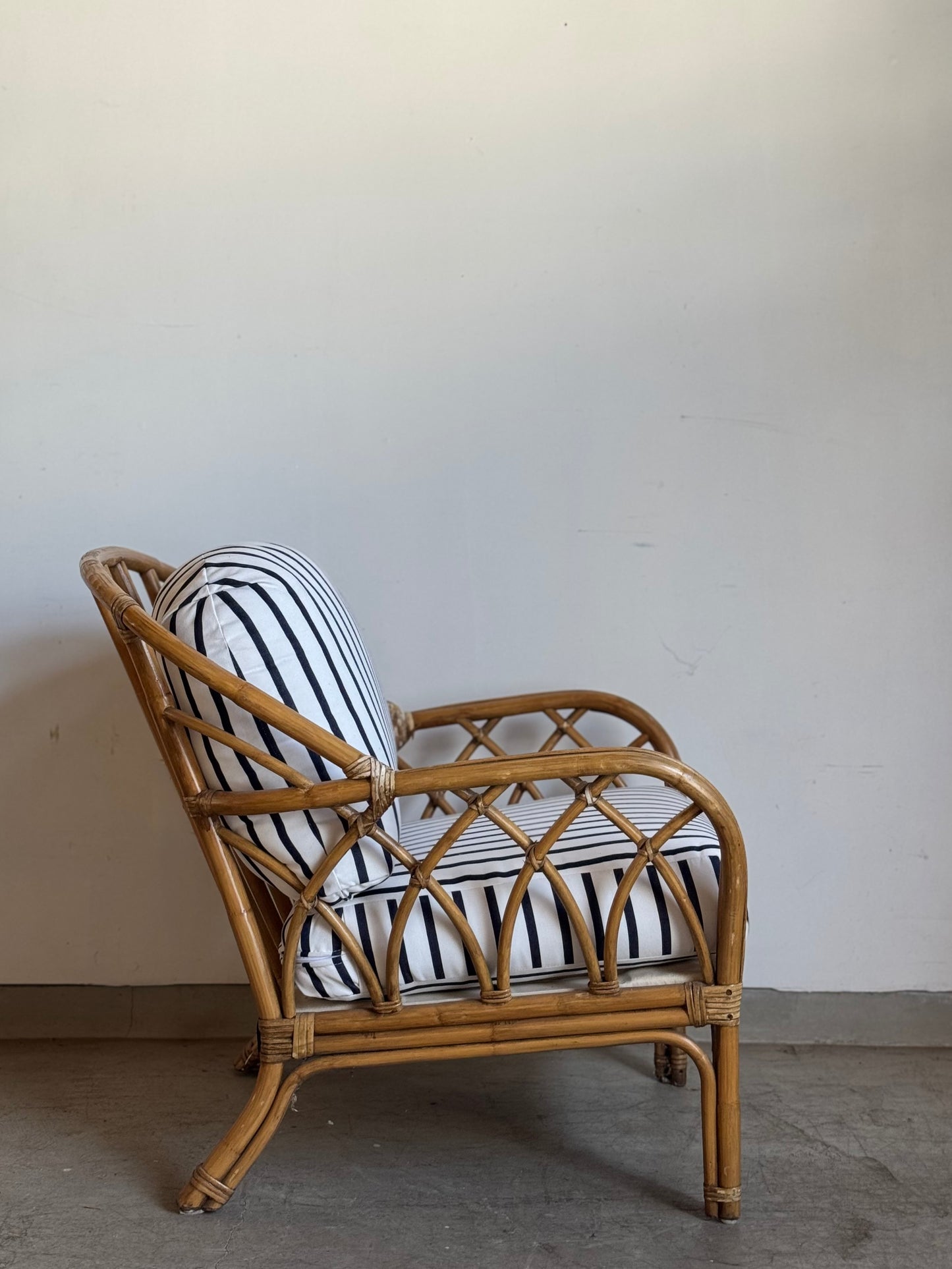 Striped Rattan Chair