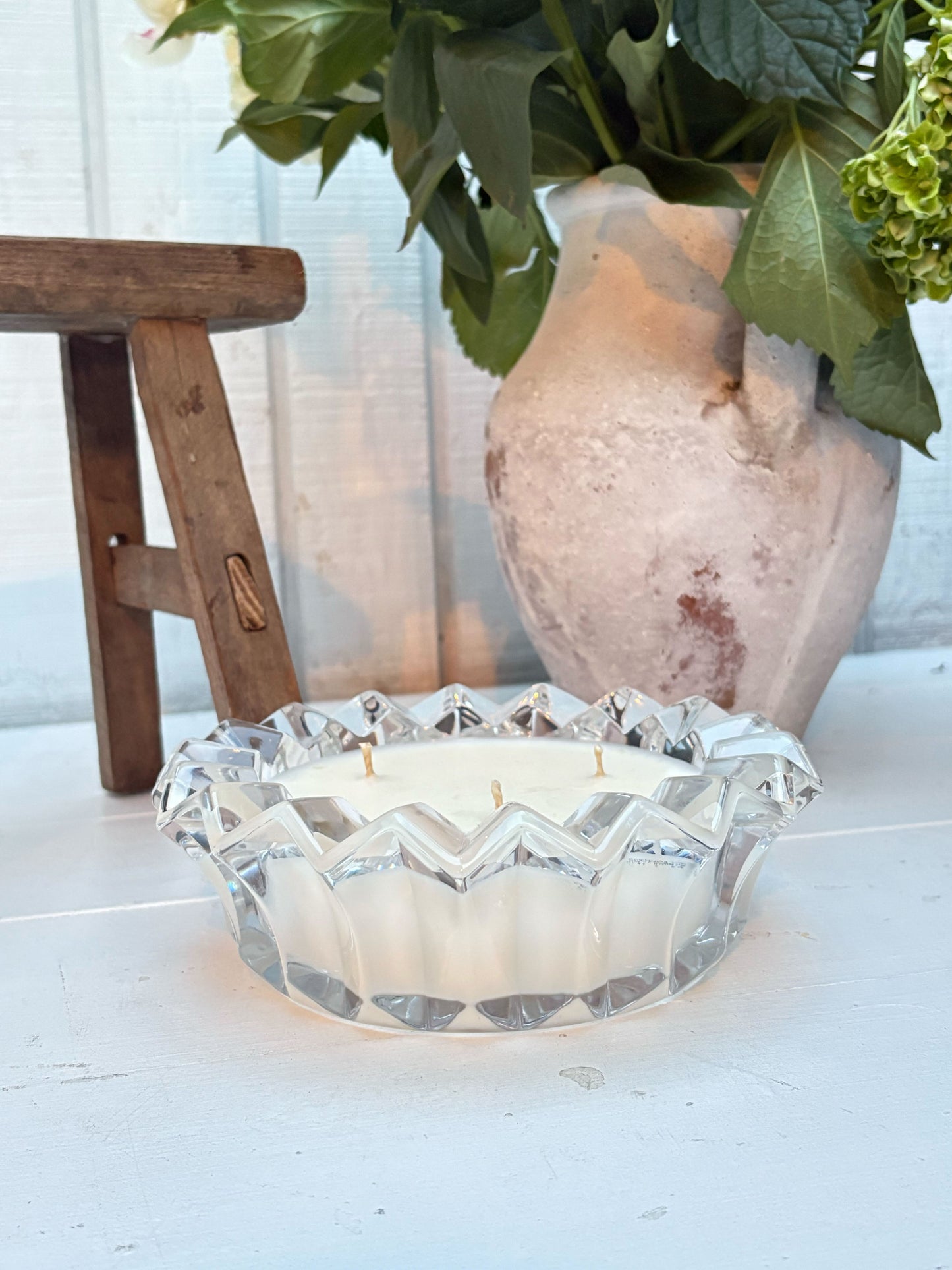 XL Vintage Crystal Bowl Candle