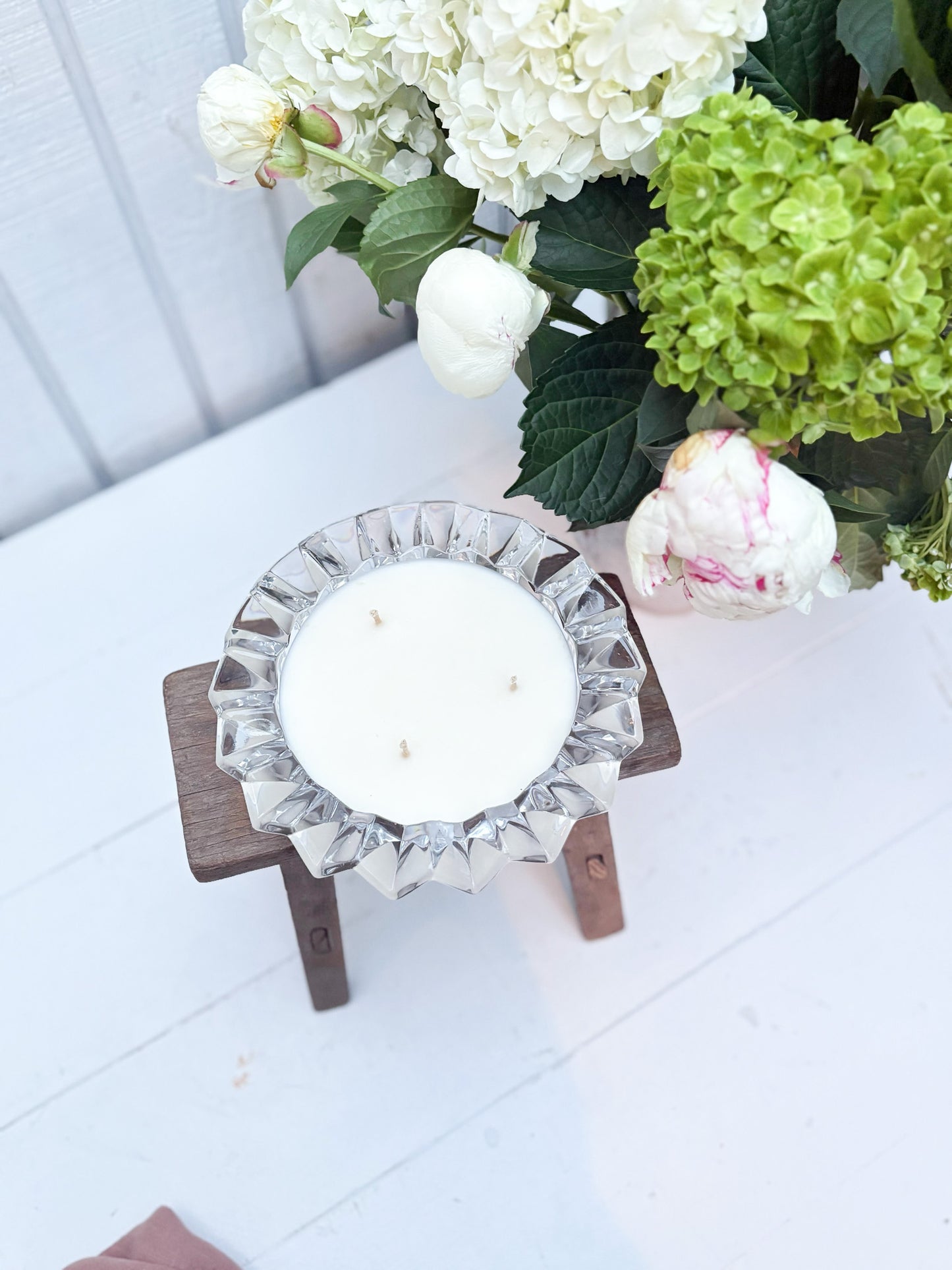 XL Vintage Crystal Bowl Candle