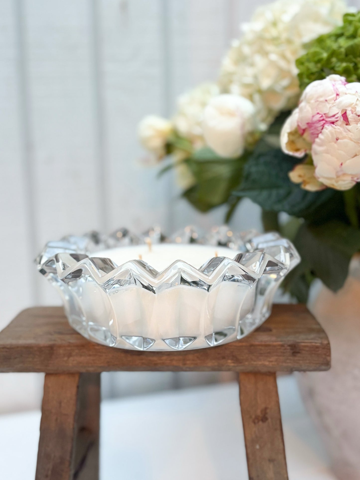 XL Vintage Crystal Bowl Candle