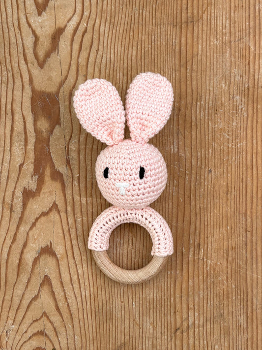 Knitted Baby Bunny Rattle