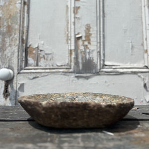 organically oval shaped stone bowl