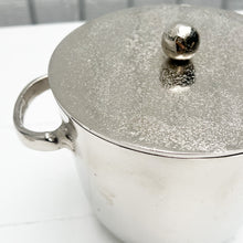 Load image into Gallery viewer, silver metal ice bucket with two handles and a lid