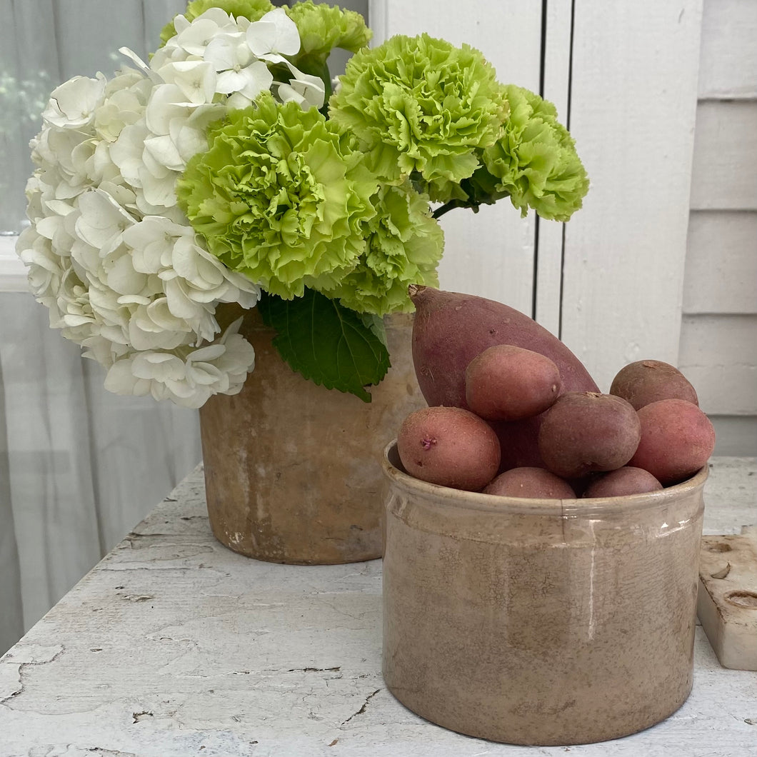 Antique French Stoneware Butter Crock