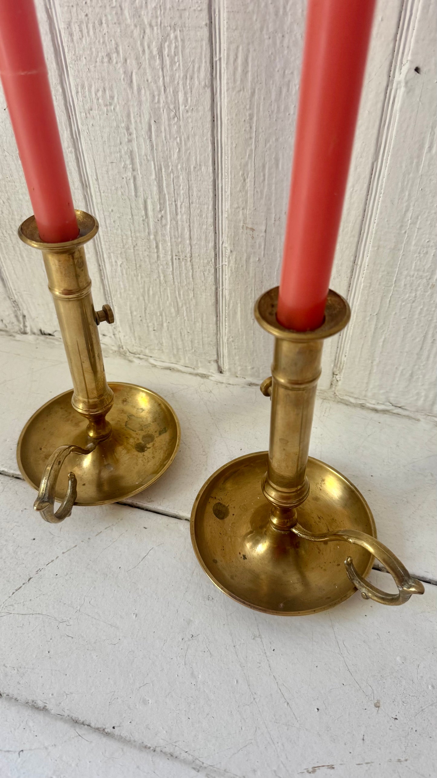 Vintage Brass Chamberstick Set-#1