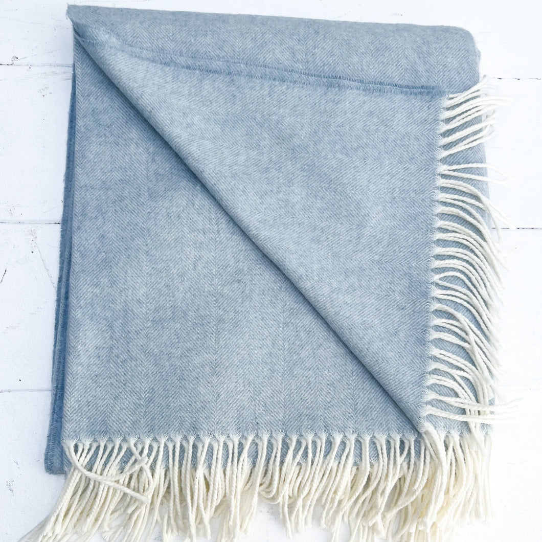 Herringbone Throw-Crystal Blue