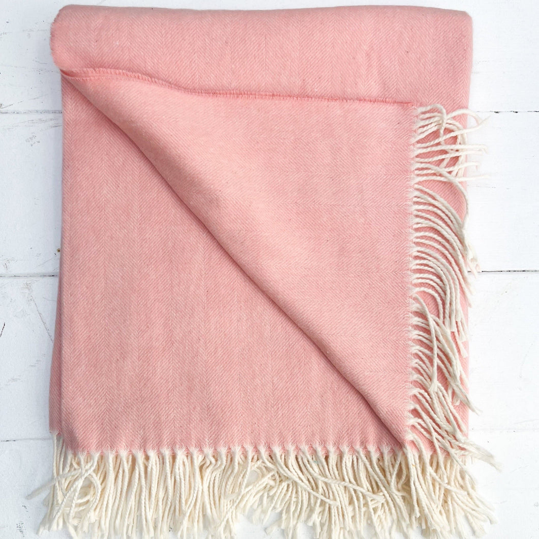 Herringbone Throw-Blush Pink