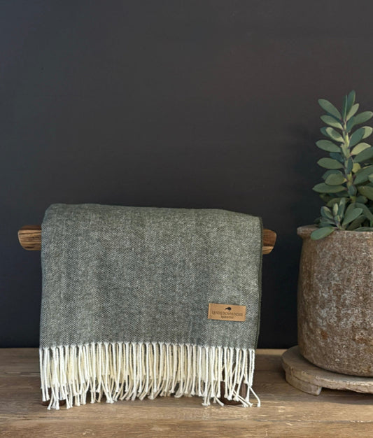 Herringbone Throw-Hunter Green