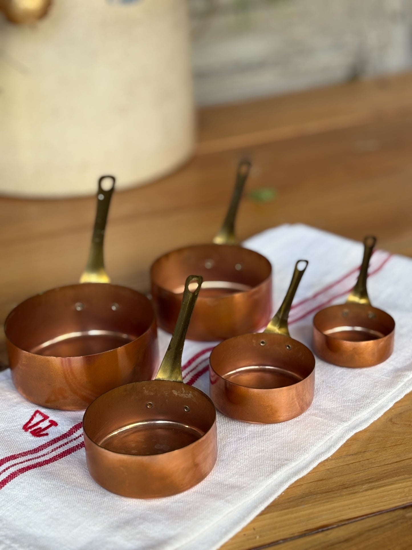 French Copper Measuring Cups