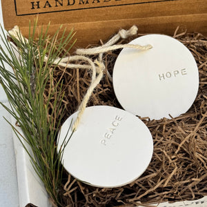 Round Clay Ornament-Hope