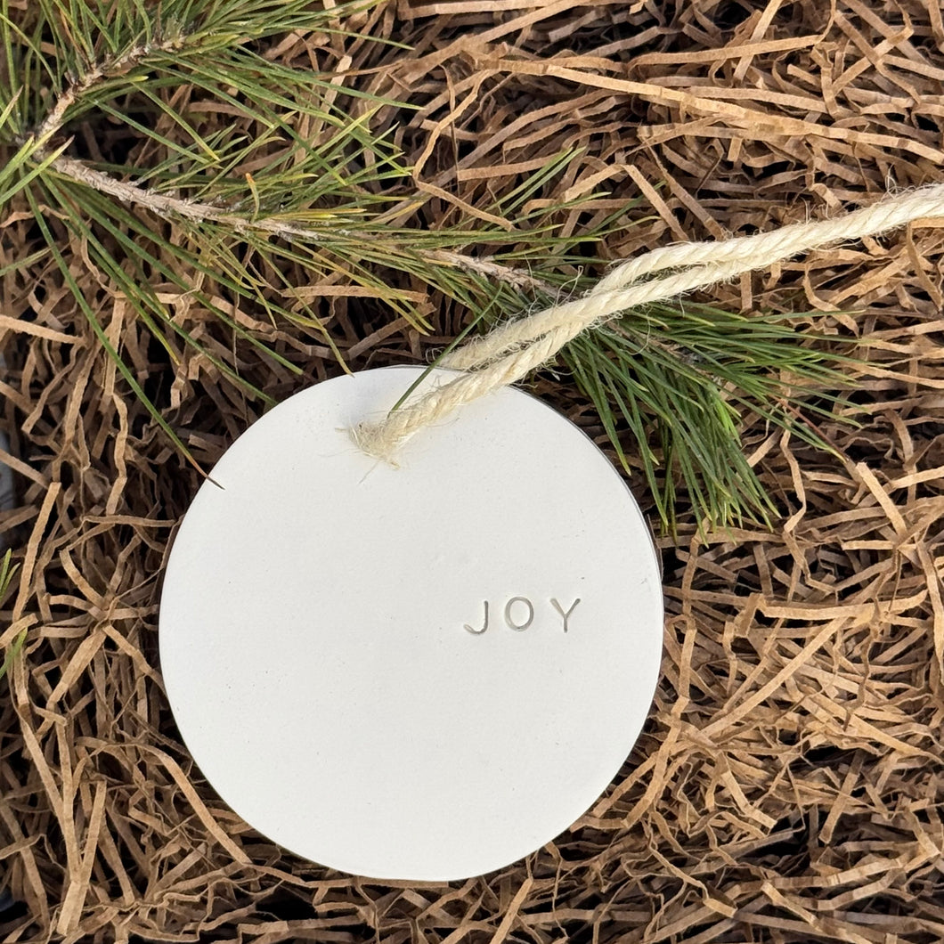 Round Clay Ornament-Joy