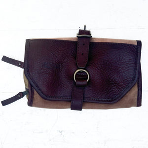 Waxed Canvas Roll-Up Shave Kit