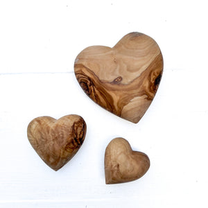 Olive Wood Wooden Hearts