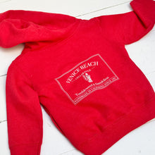 Load image into Gallery viewer, red toddler hoodie with Venice Beach logo in white