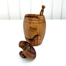 Load image into Gallery viewer, Olive Wood Honey Pot