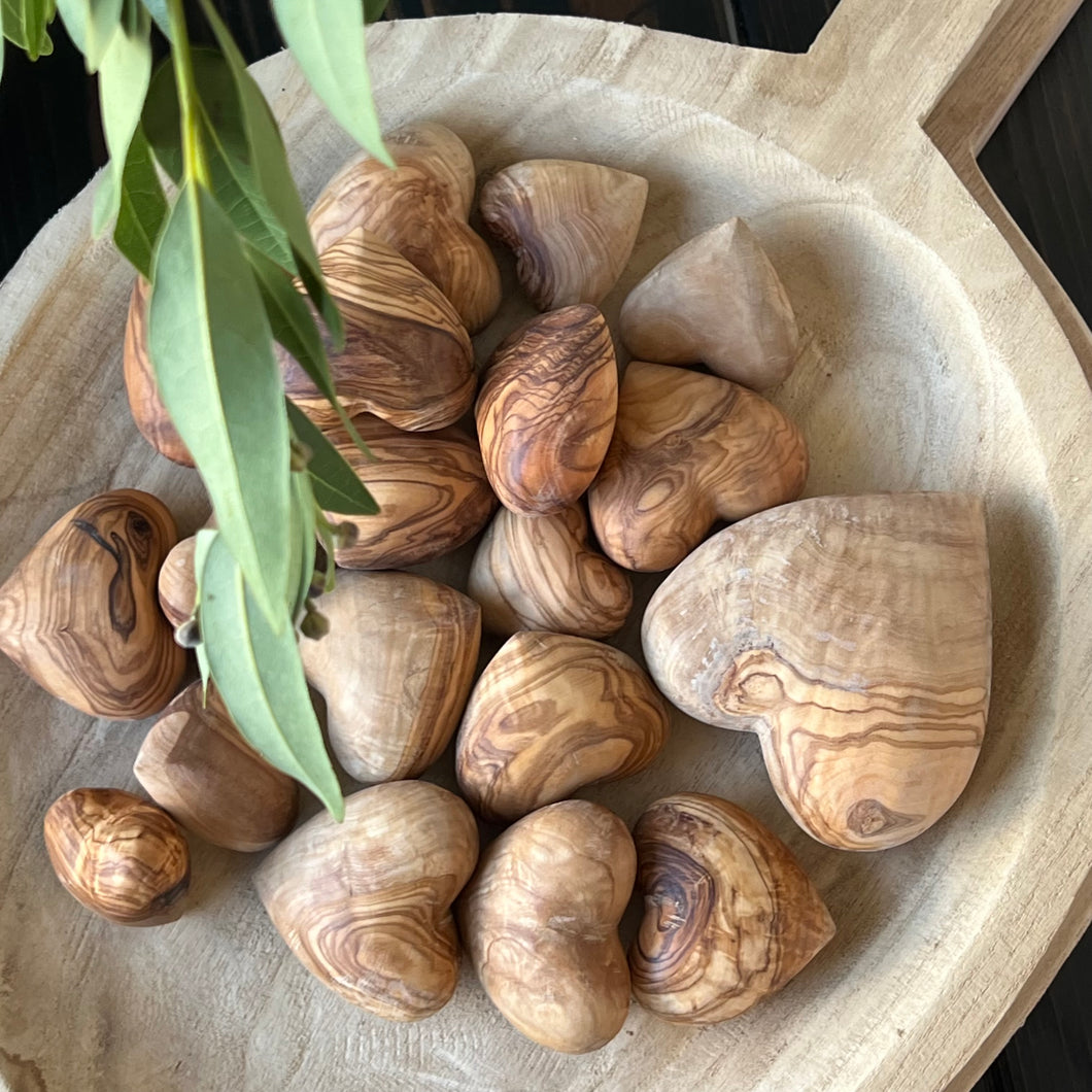 Olive Wood Wooden Hearts