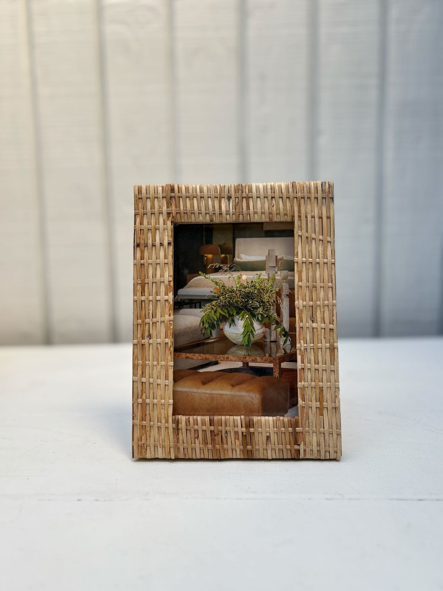 Woven Rattan Photo Frame