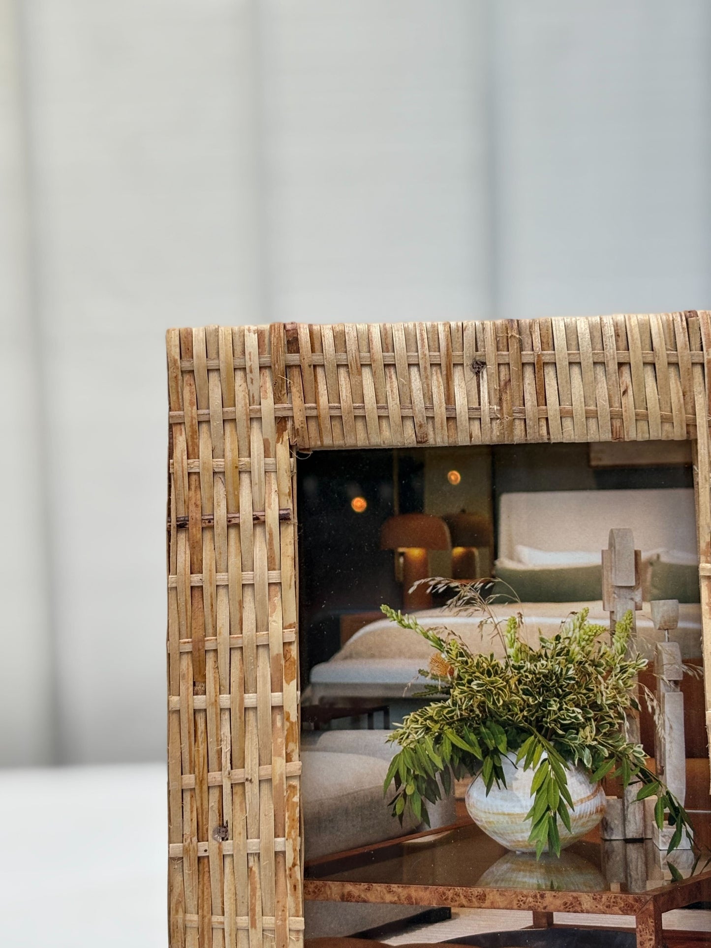 Woven Rattan Photo Frame