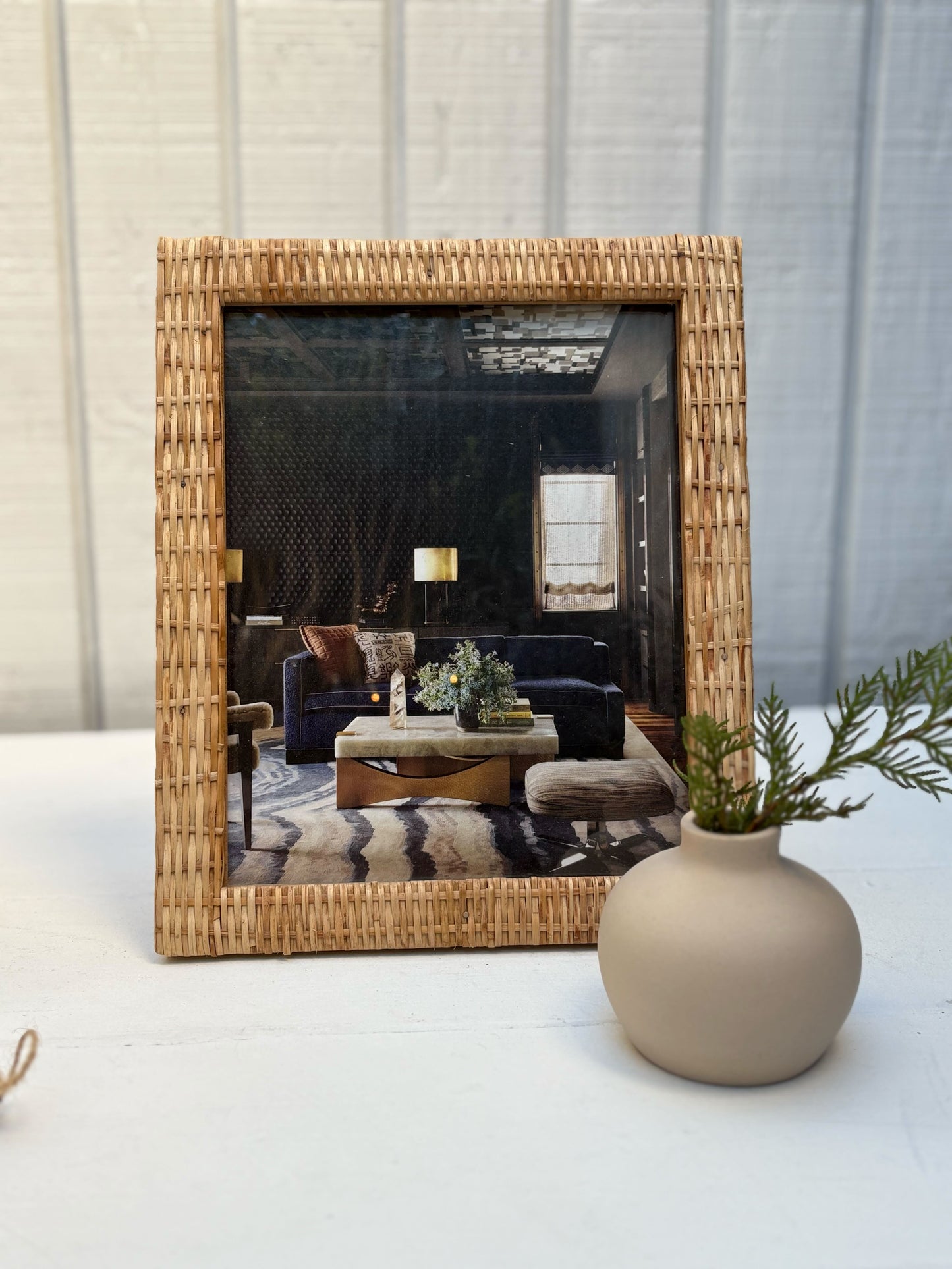 Large Rattan Photo Frame