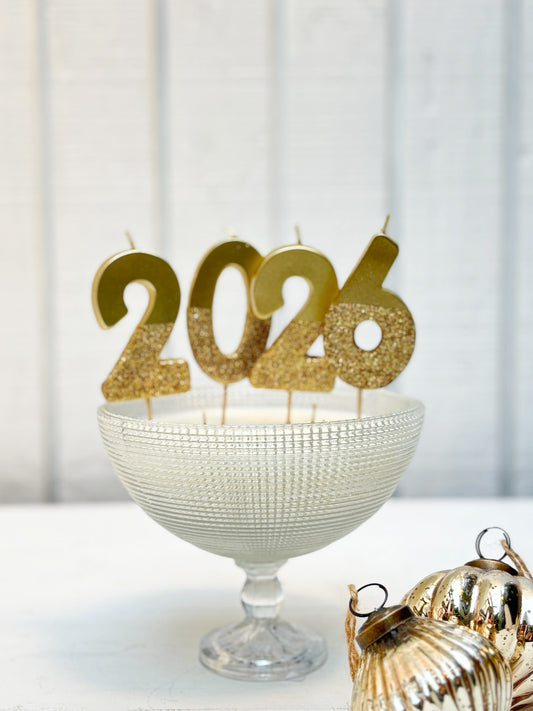 Gold Number Candles Set-"2026"