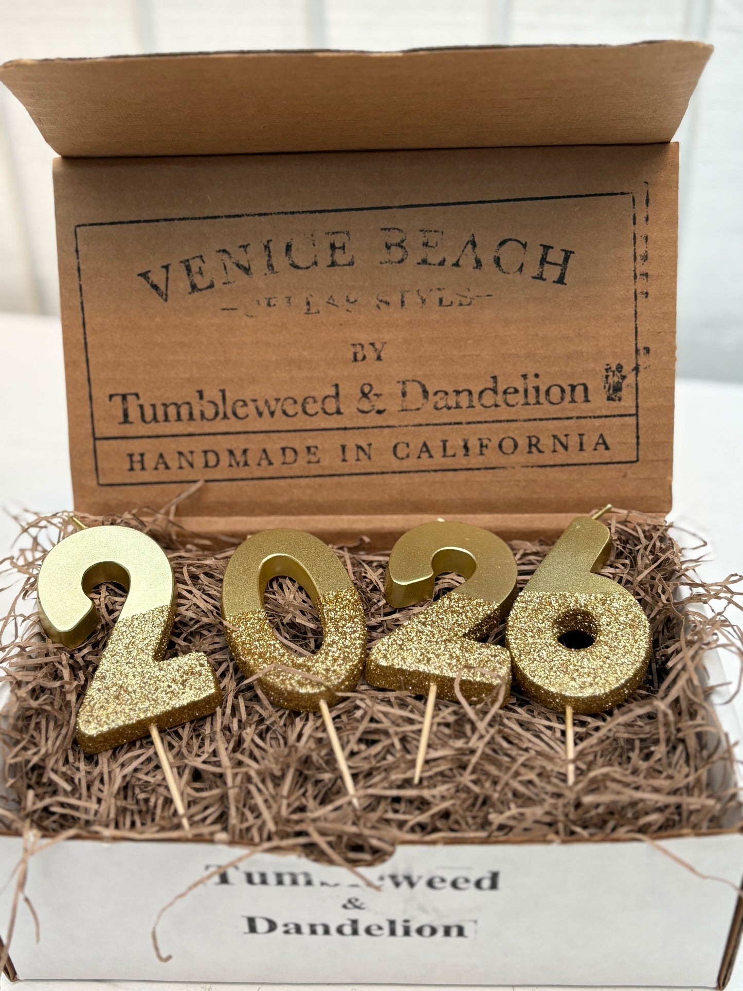 Gold Number Candles Set-"2026"