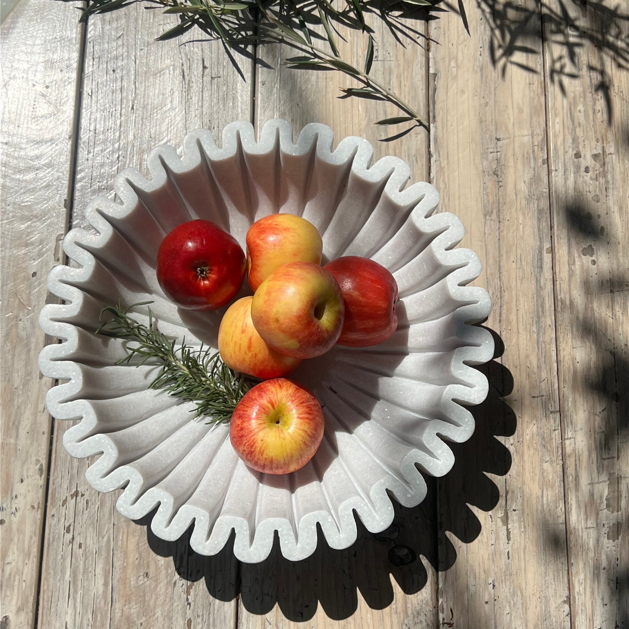 Scalloped Marble Bowl