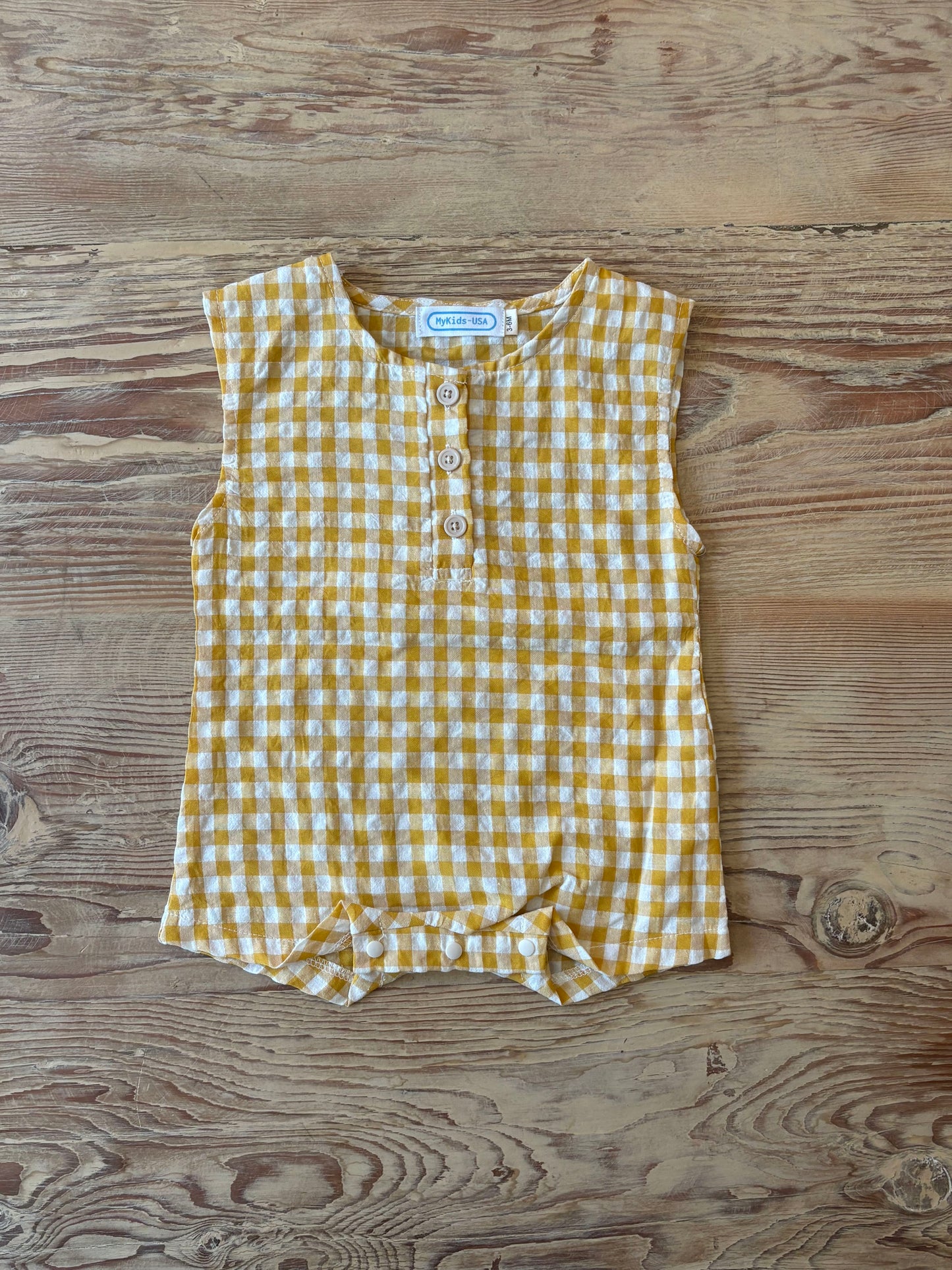 Yellow Checkered Romper