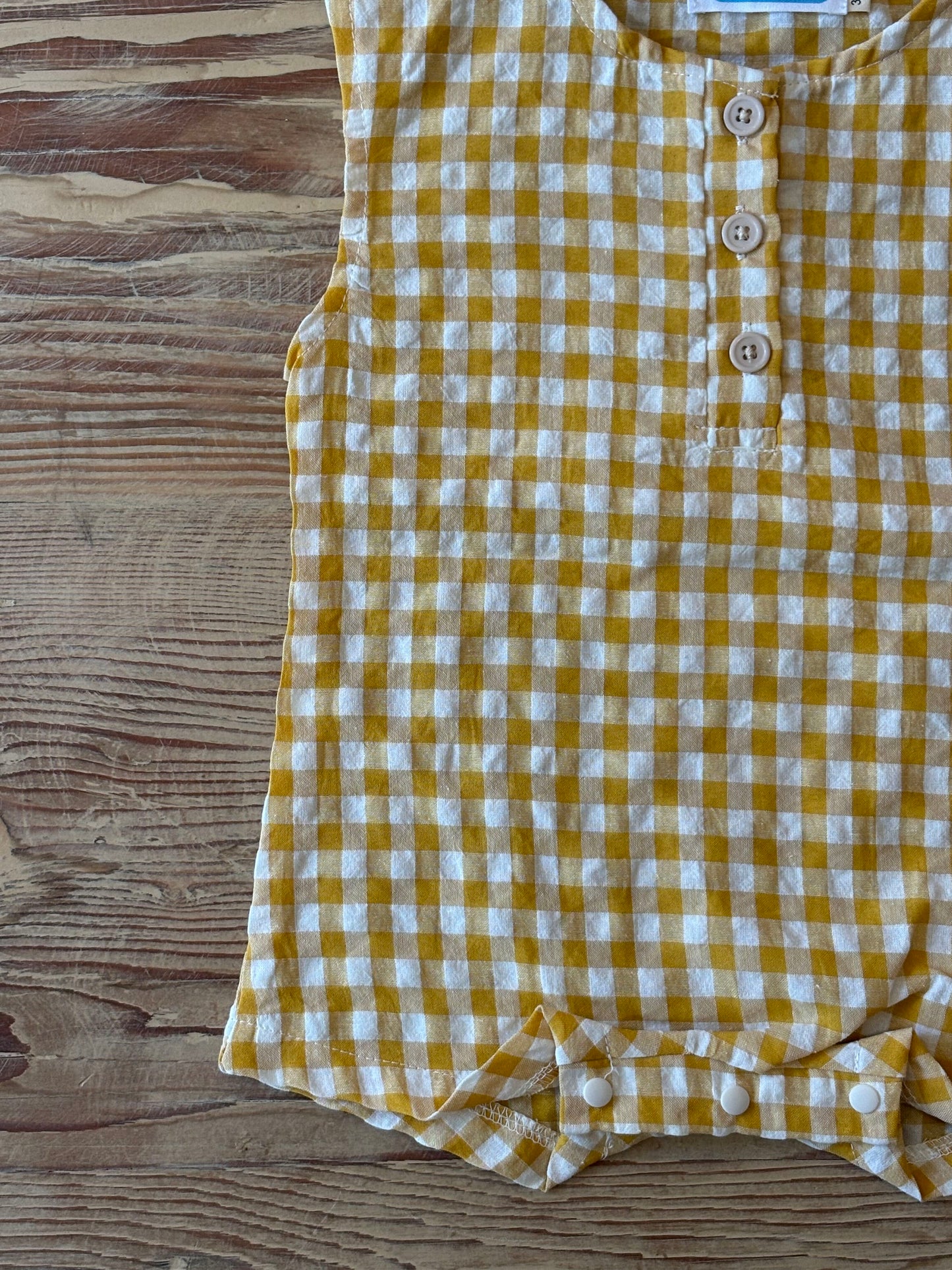 Yellow Checkered Romper