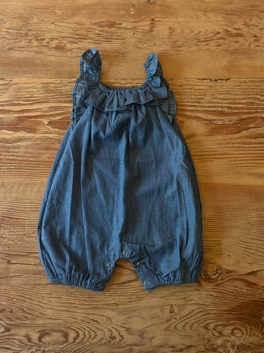 Ruffle Denim Bodysuit