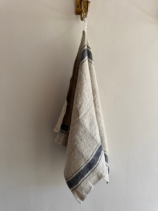 Blue Stripe Vintage Linen Kitchen Towel