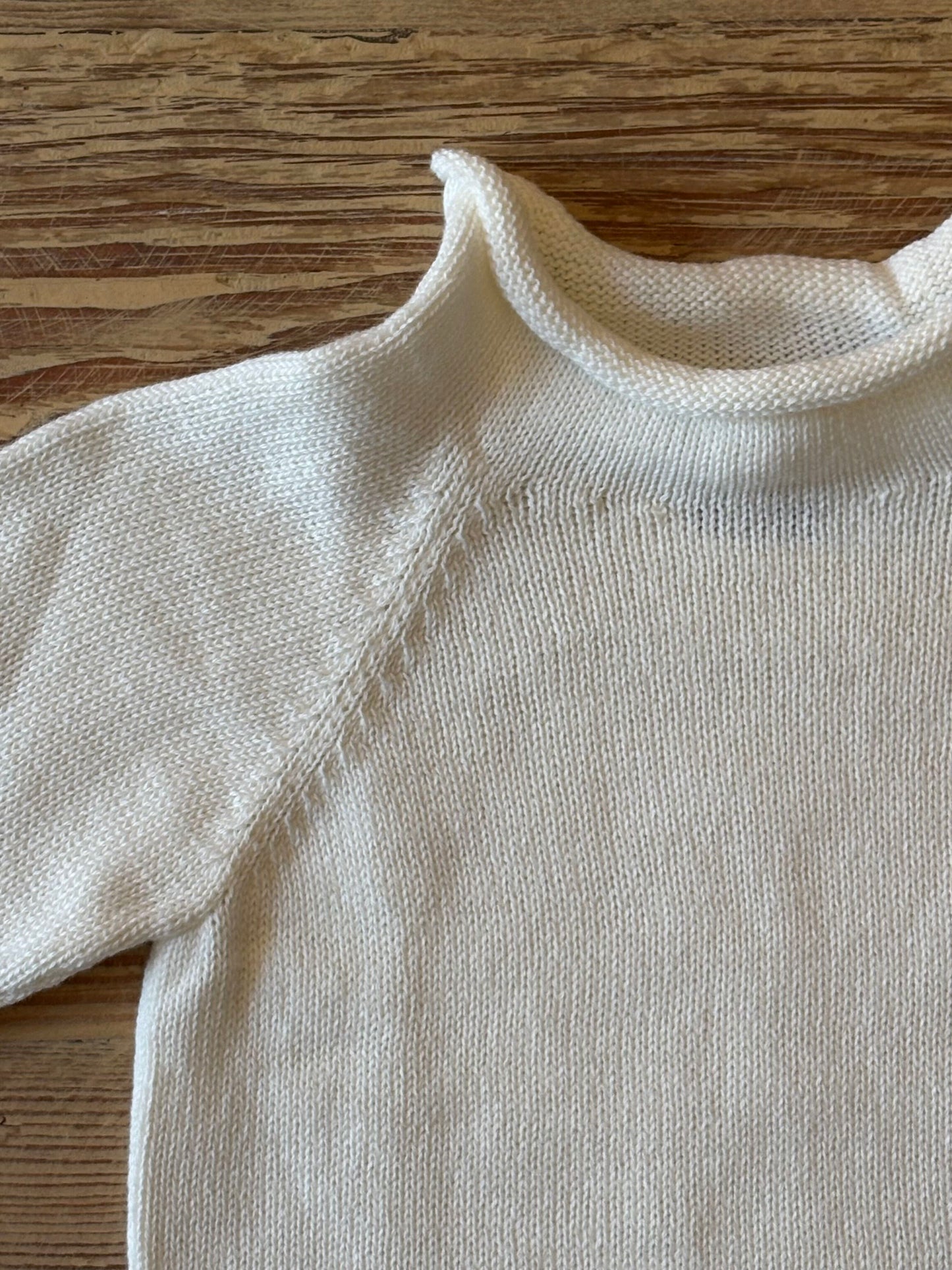 Ivory Knit Raglan Kid's Sweater