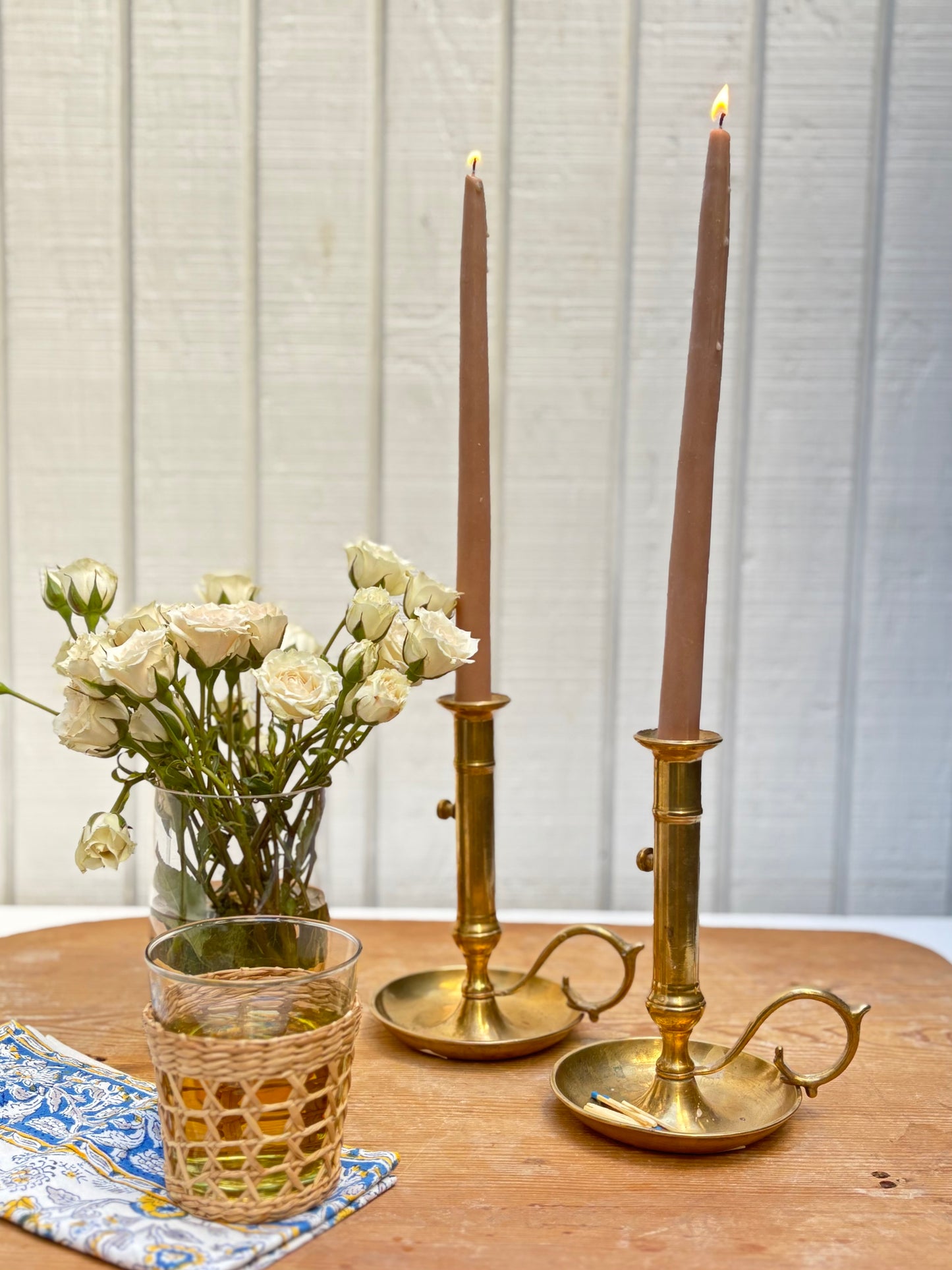 Vintage Brass Chamberstick Set-#1