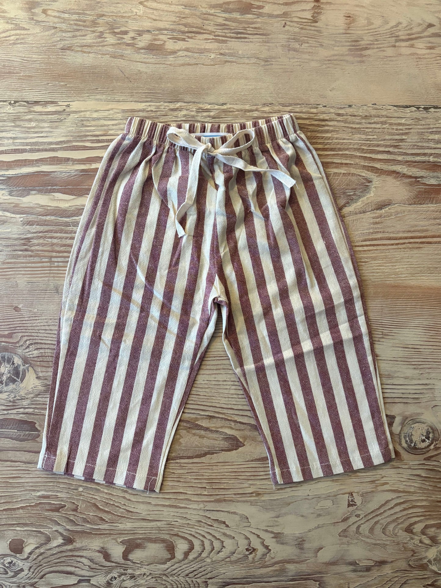 Red+Cream Striped Kid's Pants