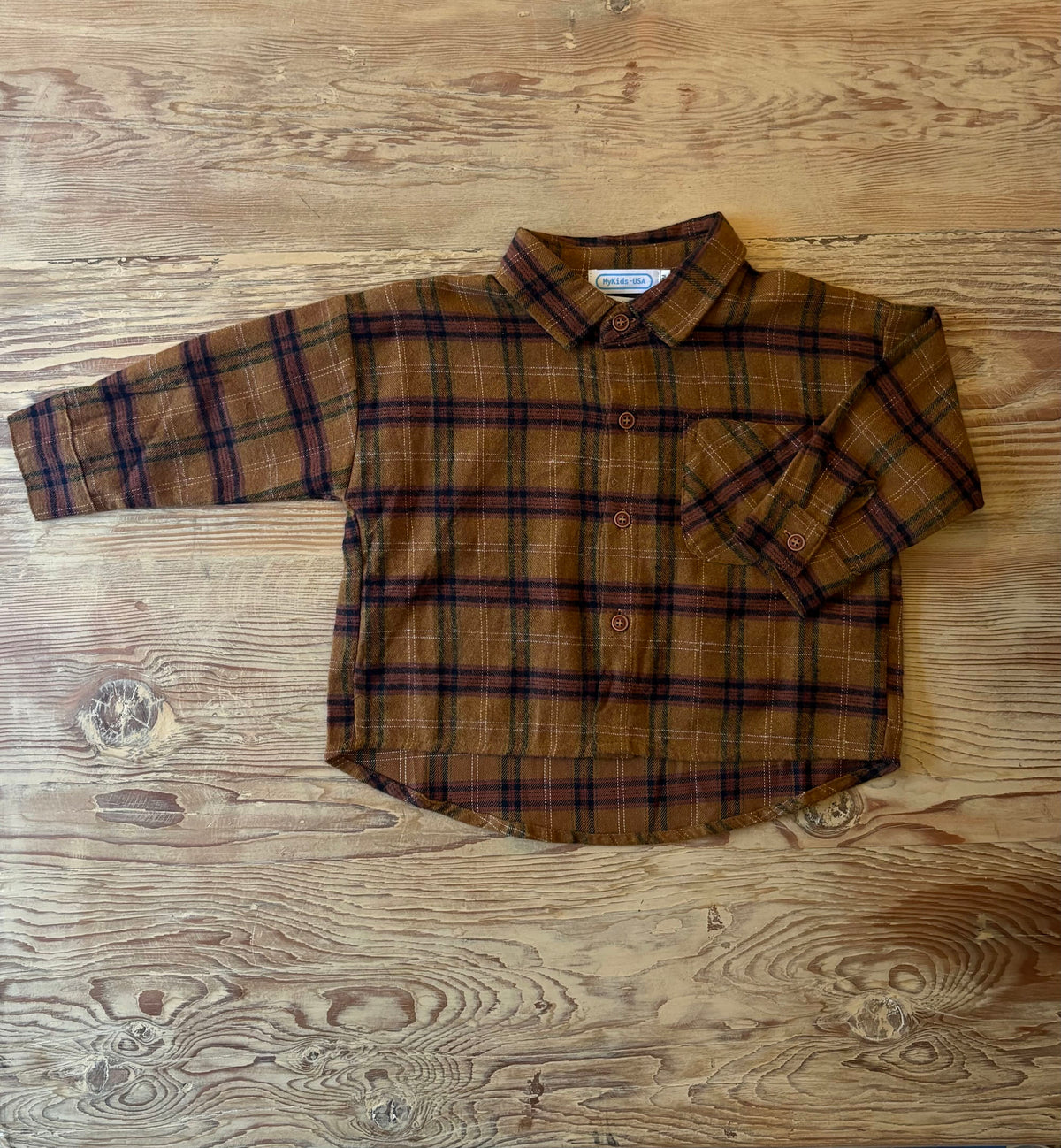Vintage Style Cotton Plaid Kid's Shirt