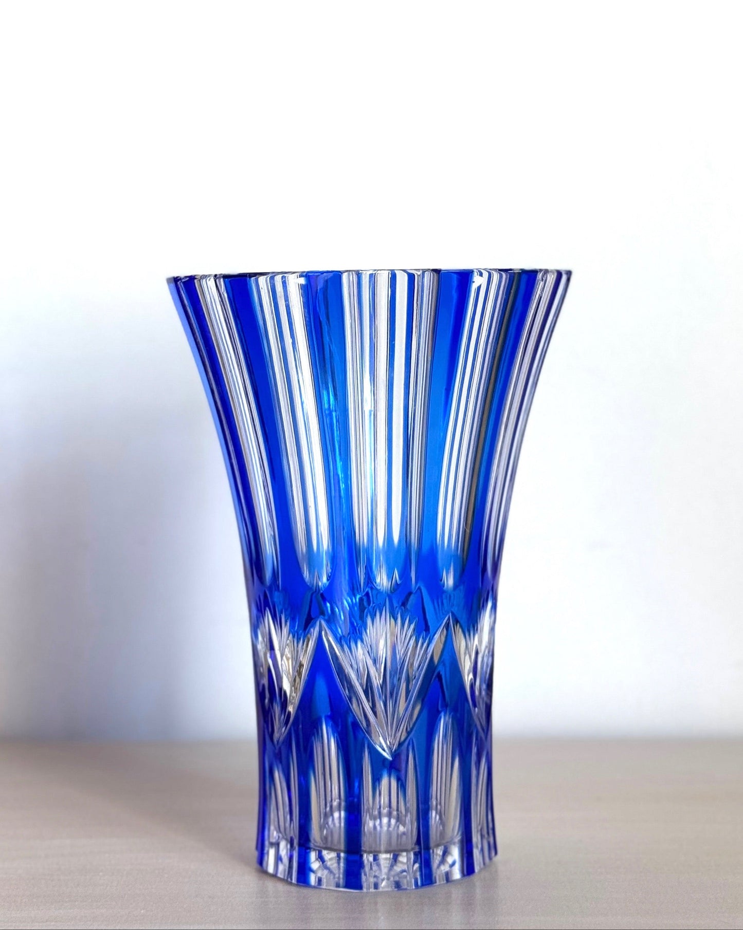 Cobalt+Clear Glass Vase