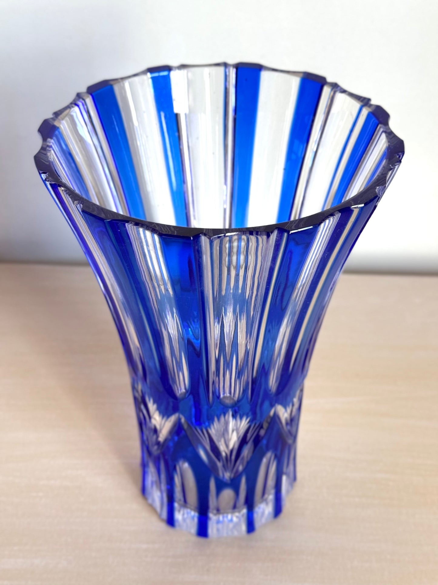 Cobalt+Clear Glass Vase