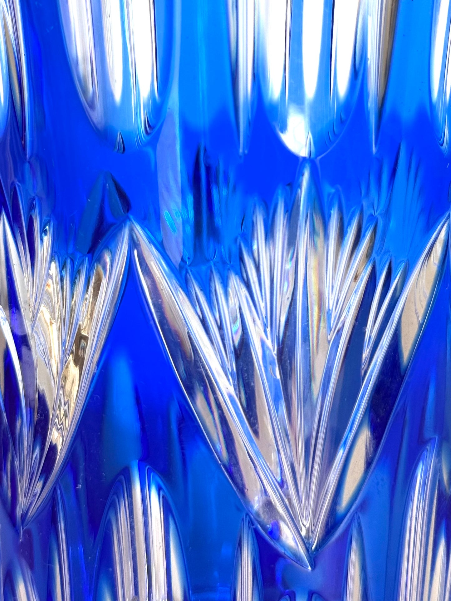 Cobalt+Clear Glass Vase