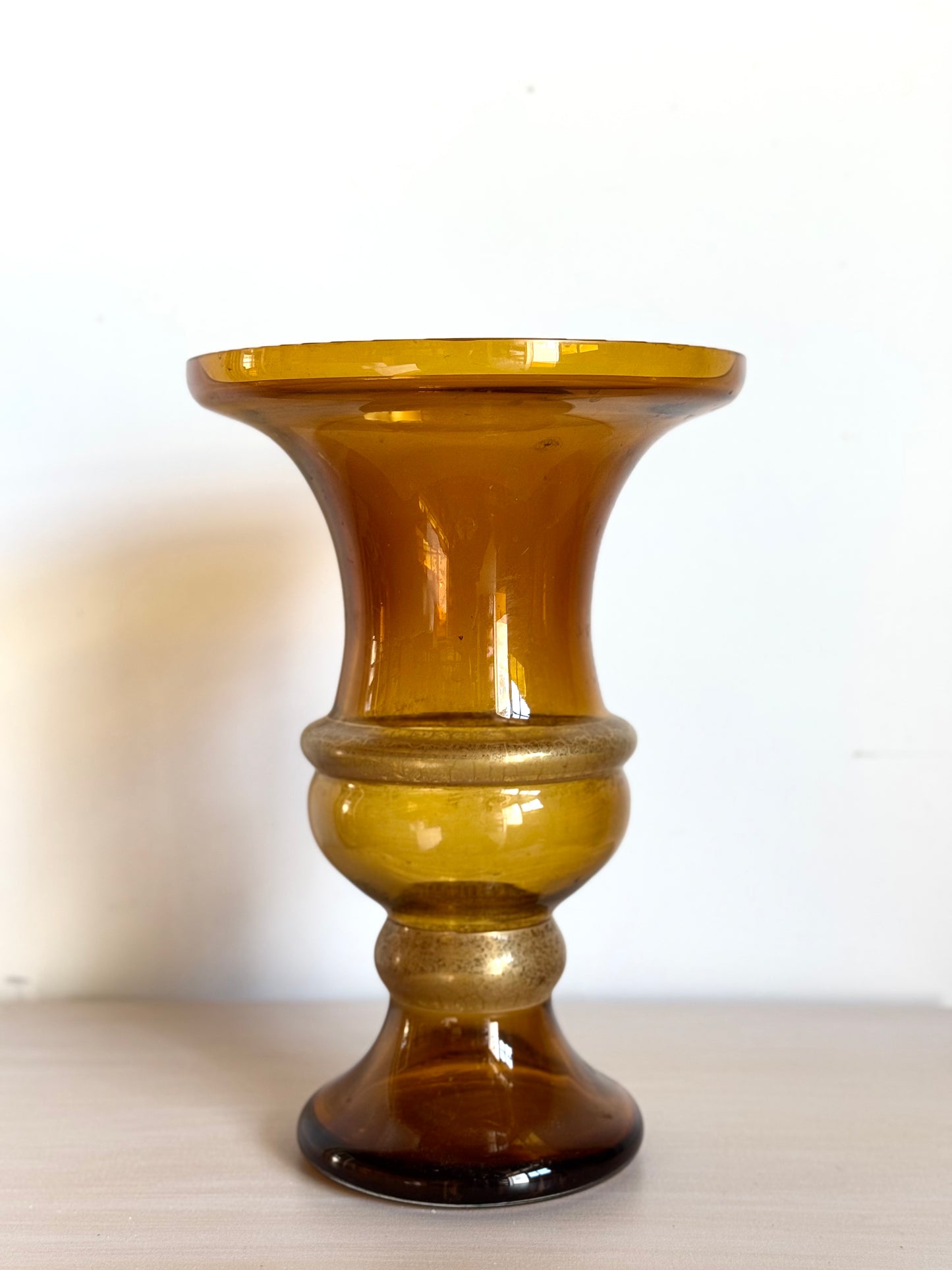 Amber Polish Glass Vase