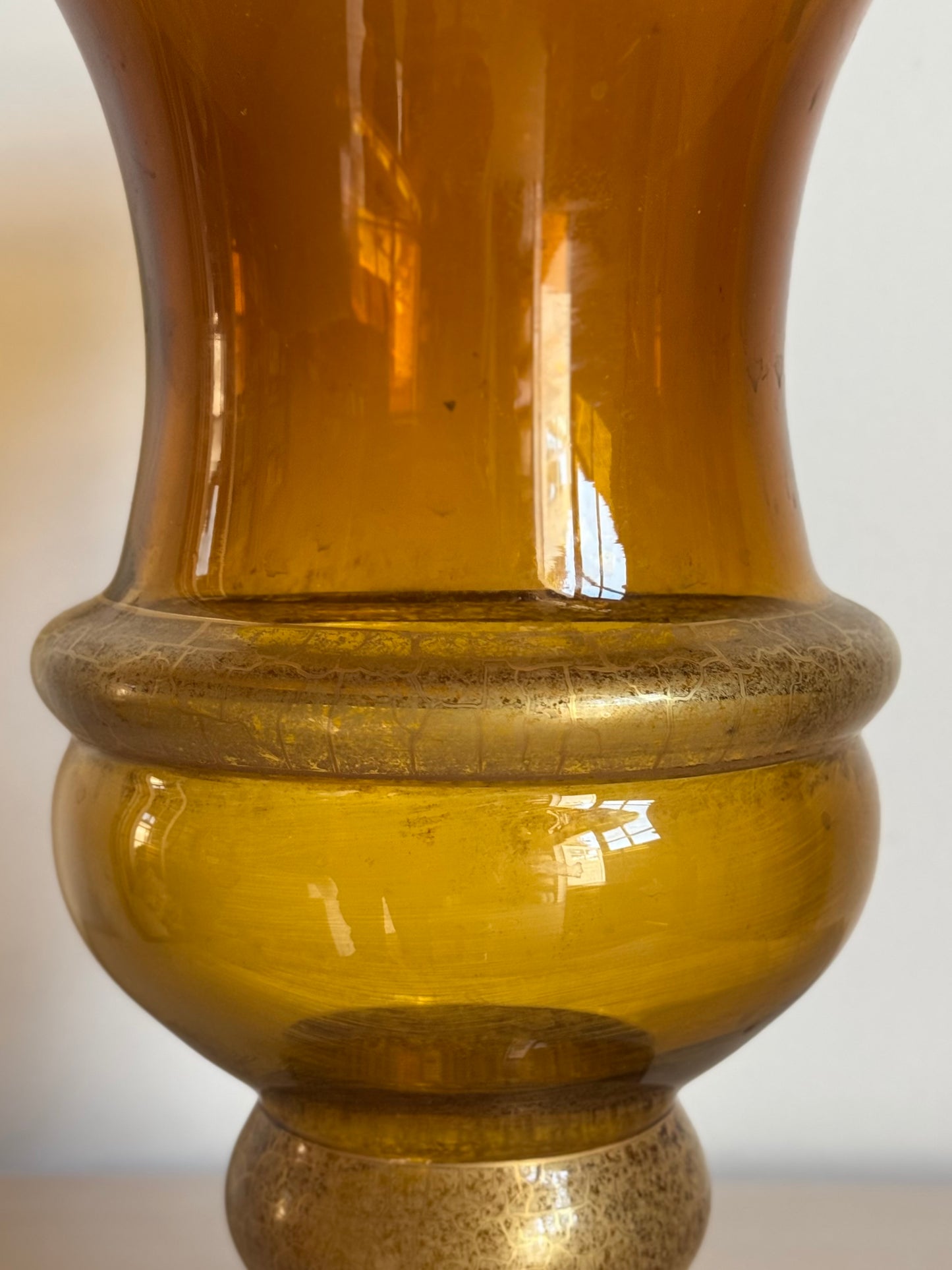 Amber Polish Glass Vase