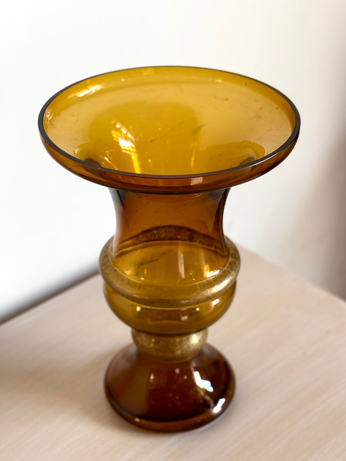 Amber Polish Glass Vase