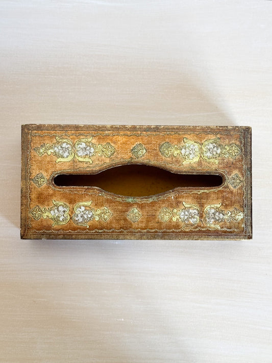 Vintage Italian Florentine Tissue Box
