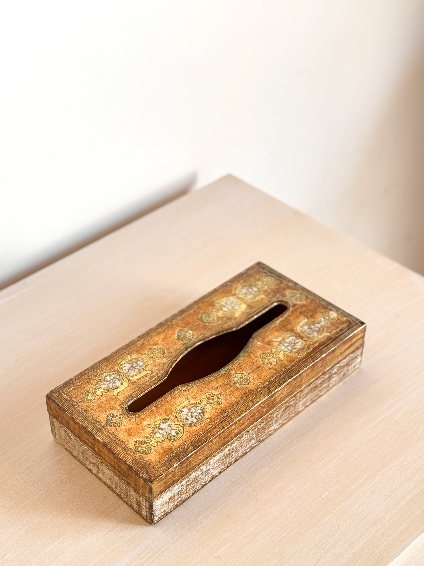 Vintage Italian Florentine Tissue Box
