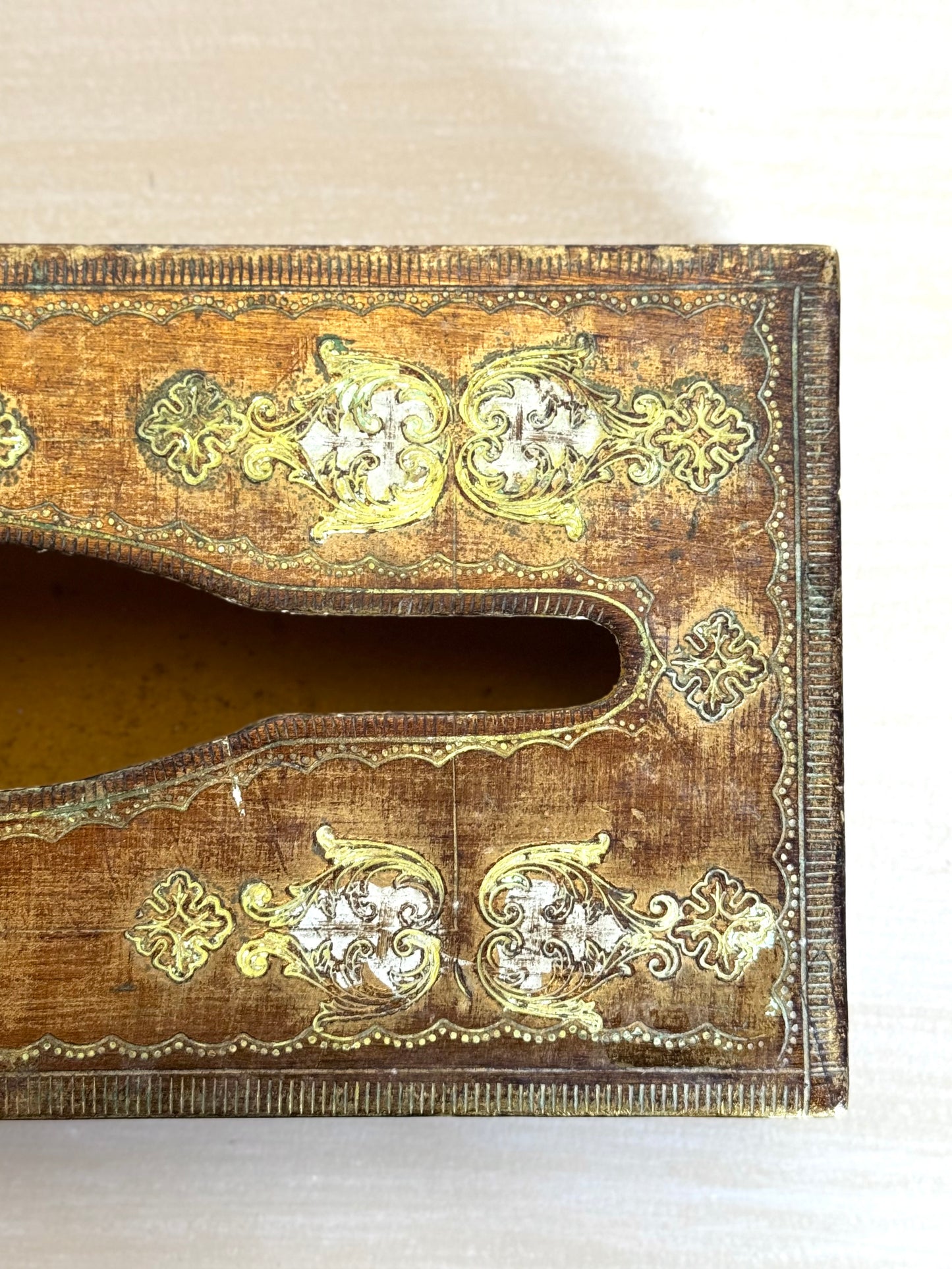 Vintage Italian Florentine Tissue Box