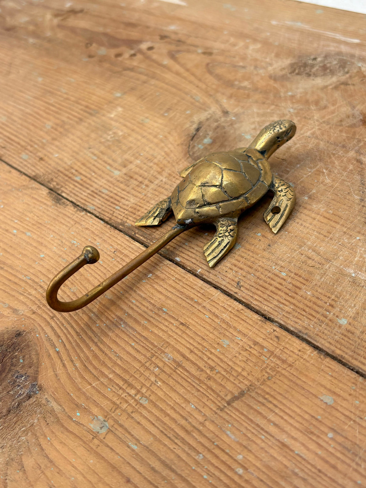 Vintage Brass Sea Turtle Hook