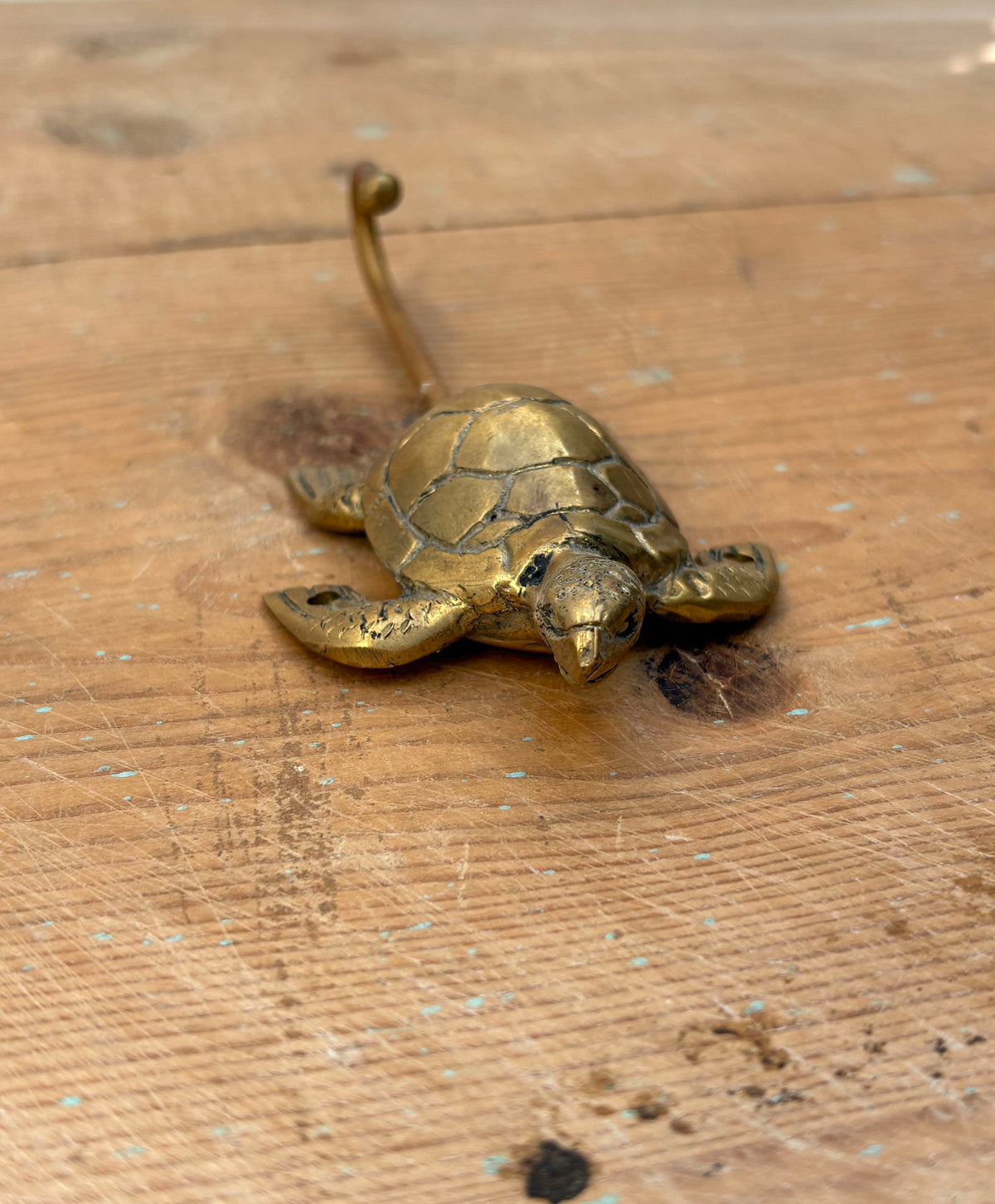Vintage Brass Sea Turtle Hook